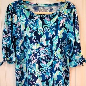 Lilly Pulitzer Green Blue Top GUC Sz L